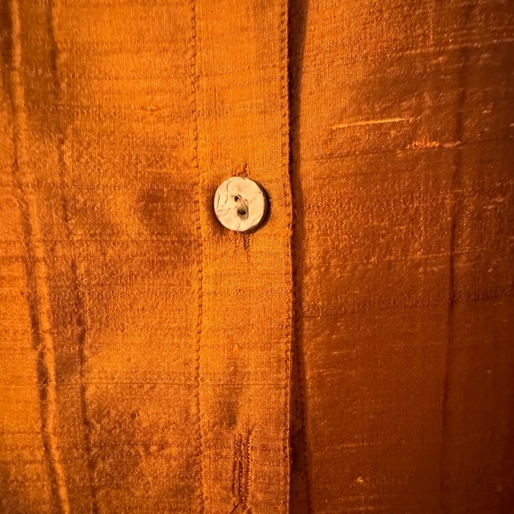 Anii By Natural Vintage - Copper Long-Sleeve Button Top - 100% Pure Silk - XL - Picture 3 of 9